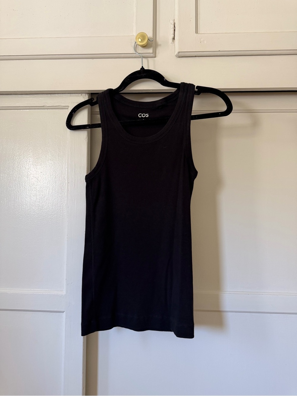 COS Black Ribbed Organic Cotton Tank Top